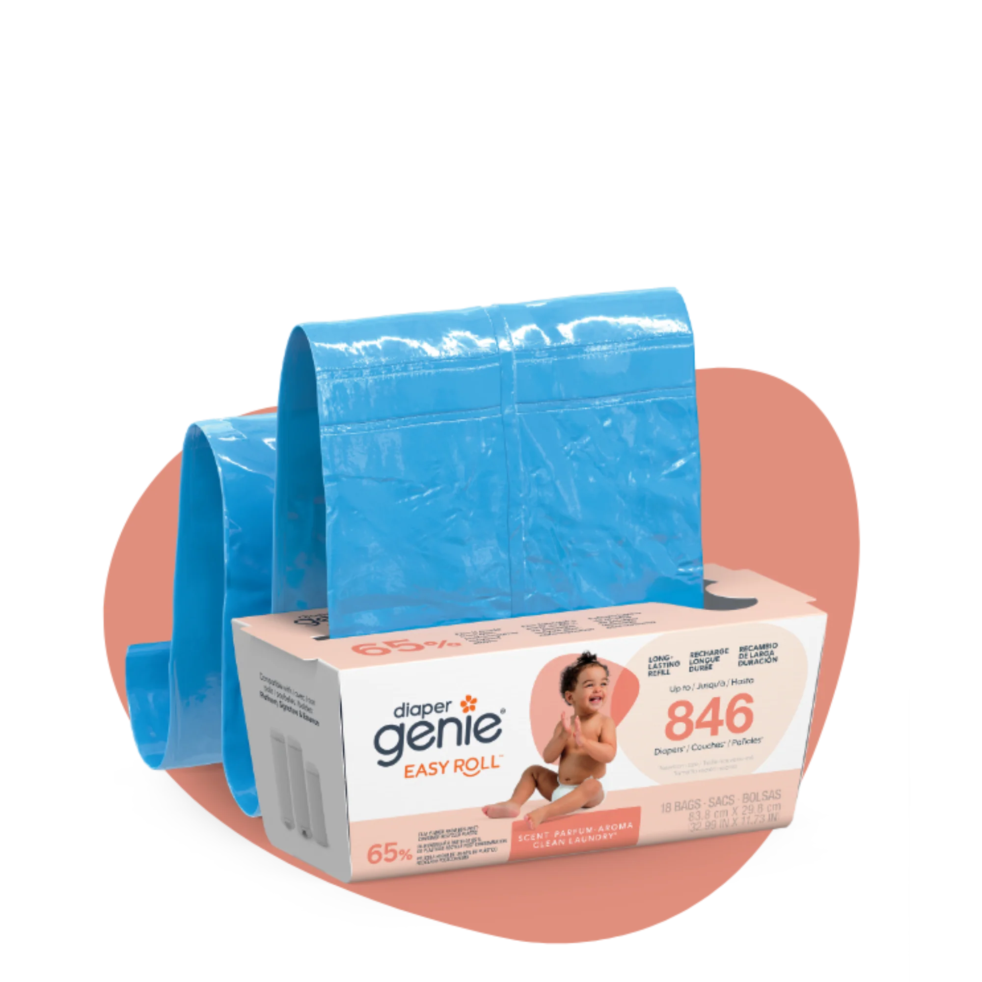 Diaper Genie® Easy Roll Pail Refill (65% Recycled) - Image 14