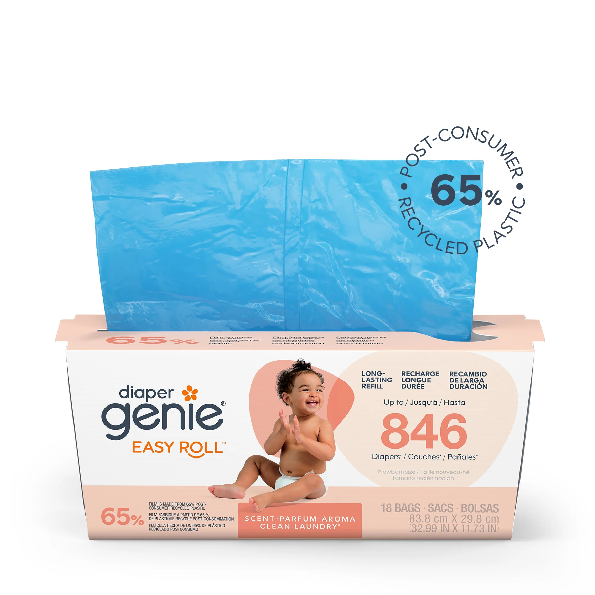Diaper Genie® Easy Roll Pail Refill (65% Recycled) - Image 15
