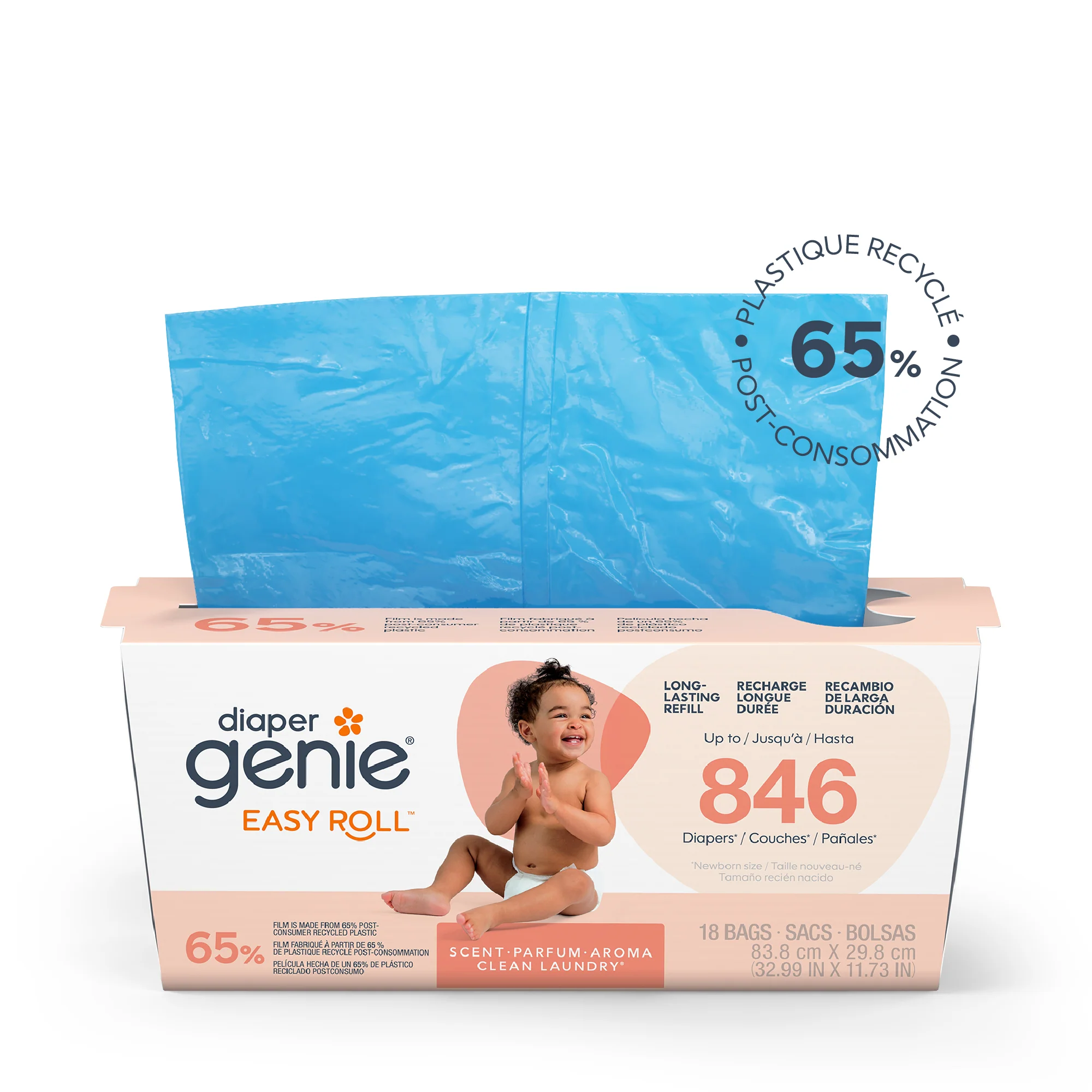 Diaper Genie® Easy Roll Pail Refill (65% Recycled) - Image 28