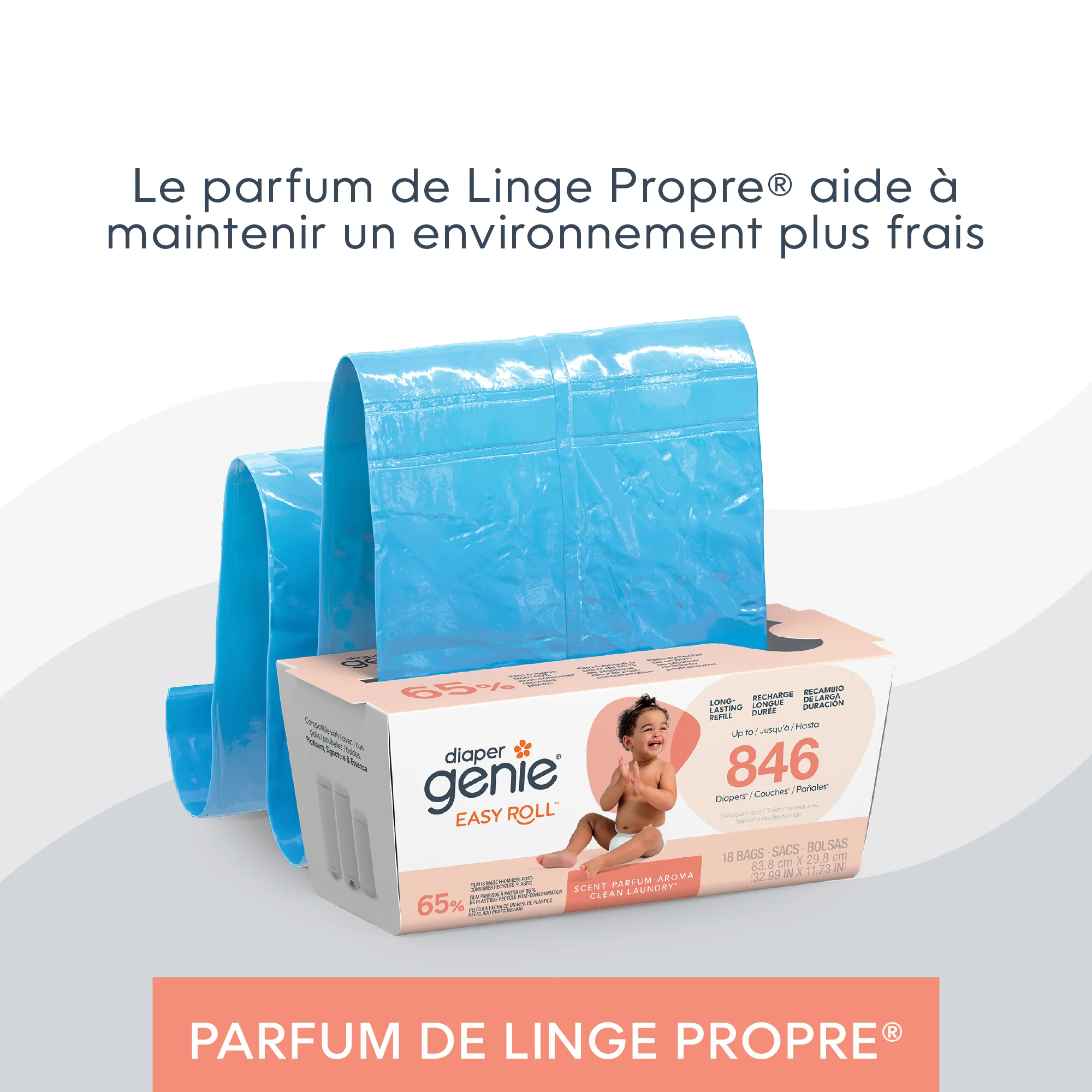 Diaper Genie® Easy Roll Pail Refill (65% Recycled) - Image 29